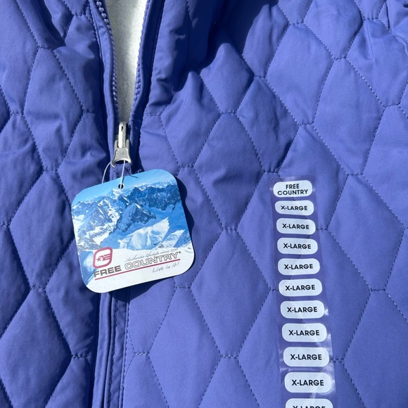 NWT FREE COUNTRY Quilted Blue Violet White Reversible Vest, Size XL - Picture 8 of 8